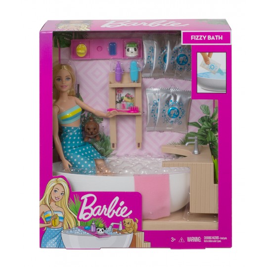 Mattel Barbie Wellness - Fizzy Bath Doll &amp; Playset