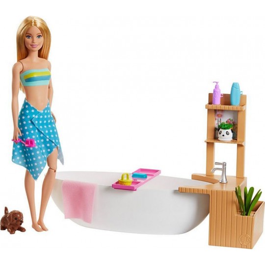 Mattel Barbie Wellness - Fizzy Bath Doll &amp; Playset