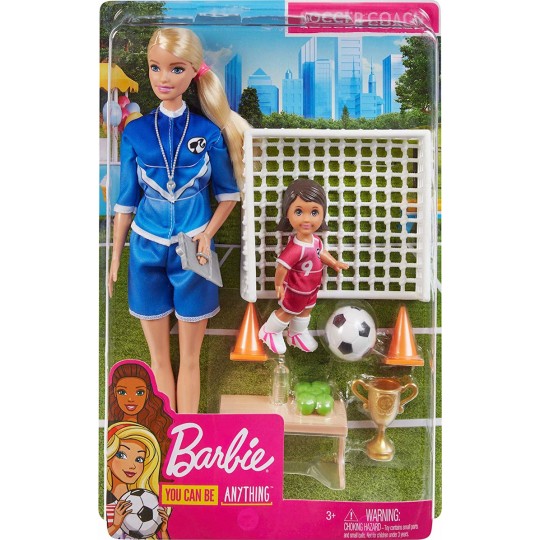 Mattel Barbie You Can Be Anything - Soccer Coach Blonde Doll and Playset