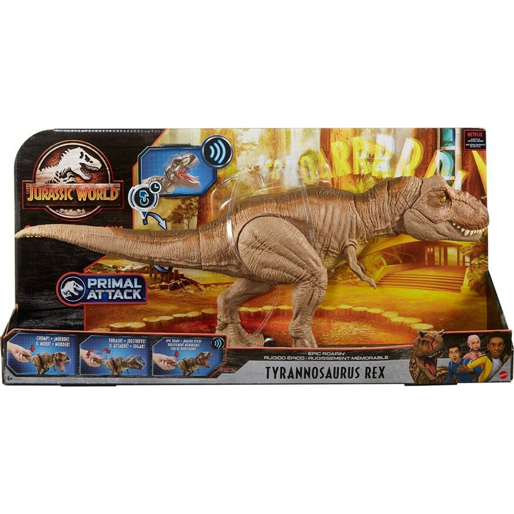 Mattel Jurassic World Camp Cretaceous Primal Attack Epic Roarin Tyrannosaurus Rex 