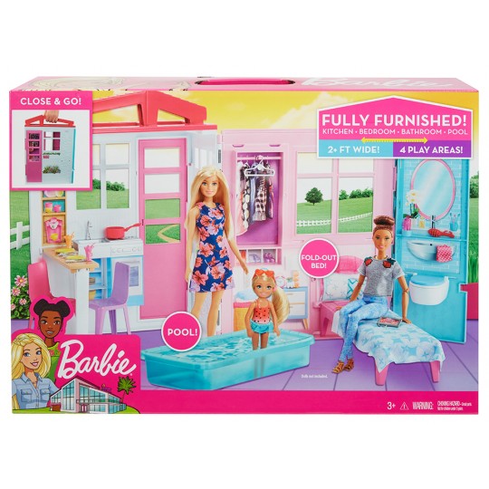 Mattel Barbie Close &amp; Go! Fully Furnished House