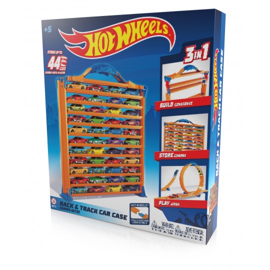 Intek Hot Wheels: Rack And Track Car Case - Play And Build (44 Cars)