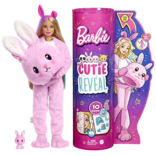 Barbie Doll Cutie Reveal Bunny Plush Costume Doll with Pet