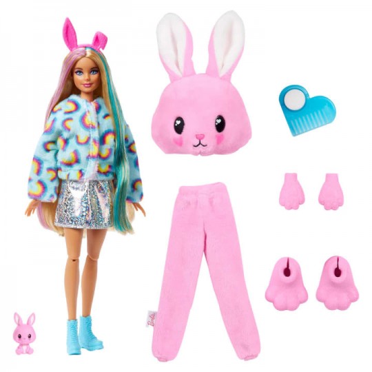 Barbie Doll Cutie Reveal Bunny Plush Costume Doll with Pet