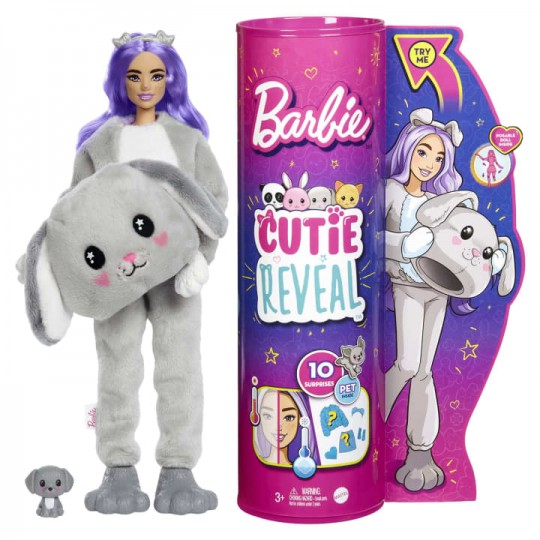 Barbie Doll Cutie Reveal Plush Costume Doll with Pet