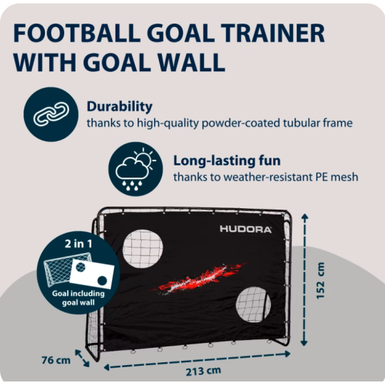 HUDORA football goal trainer with goal wall