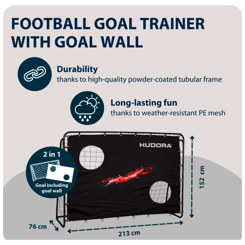 HUDORA football goal trainer with goal wall